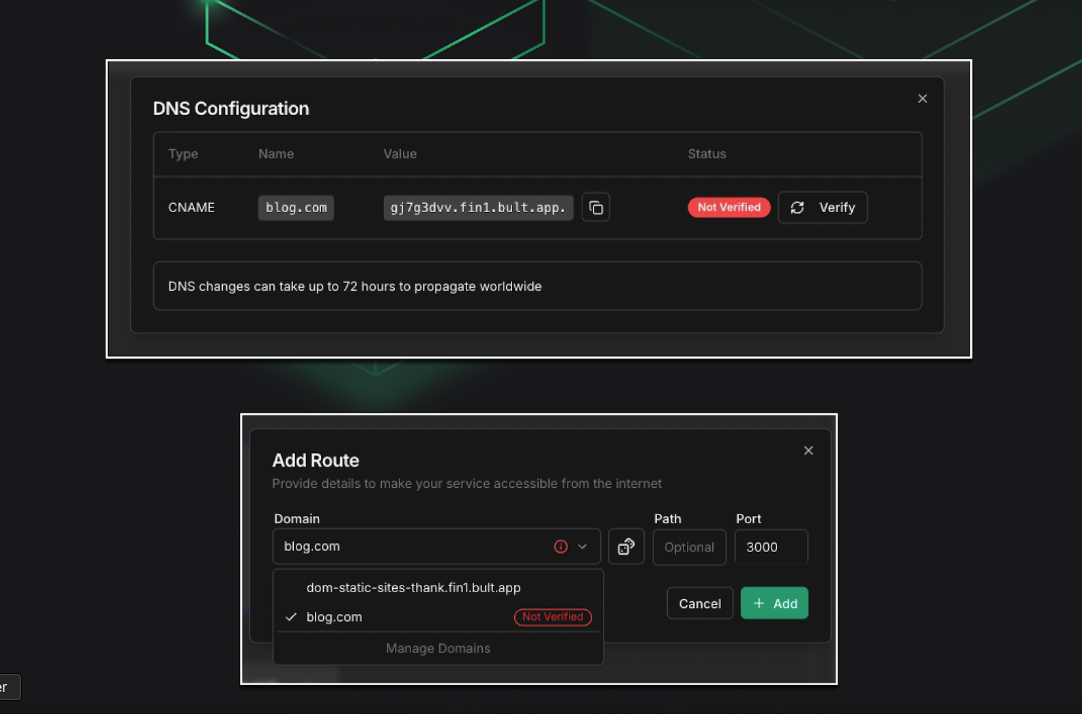 Public URLs and Custom Domains in Bult.ai