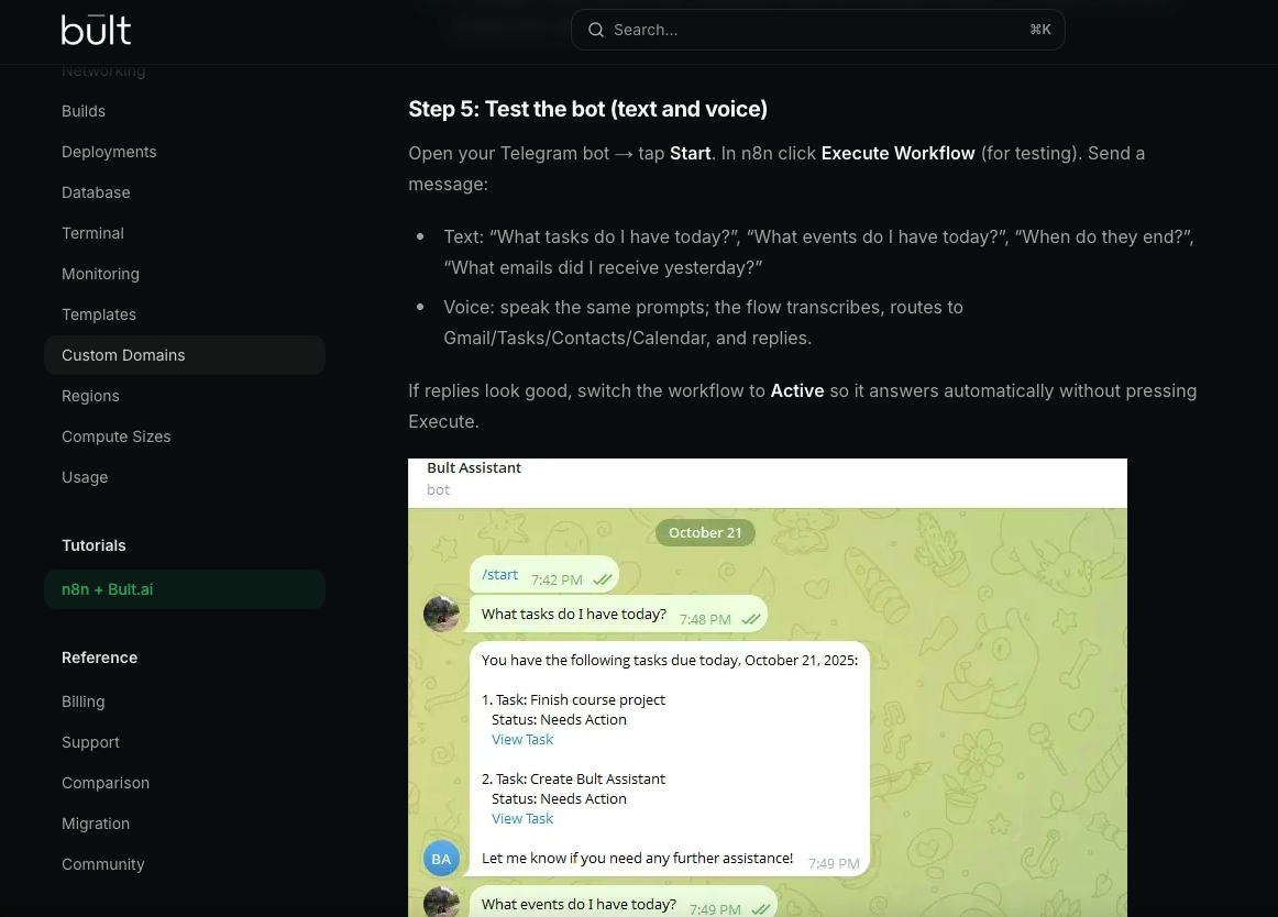 Build a Personal AI Assistant with n8n + Bult.ai